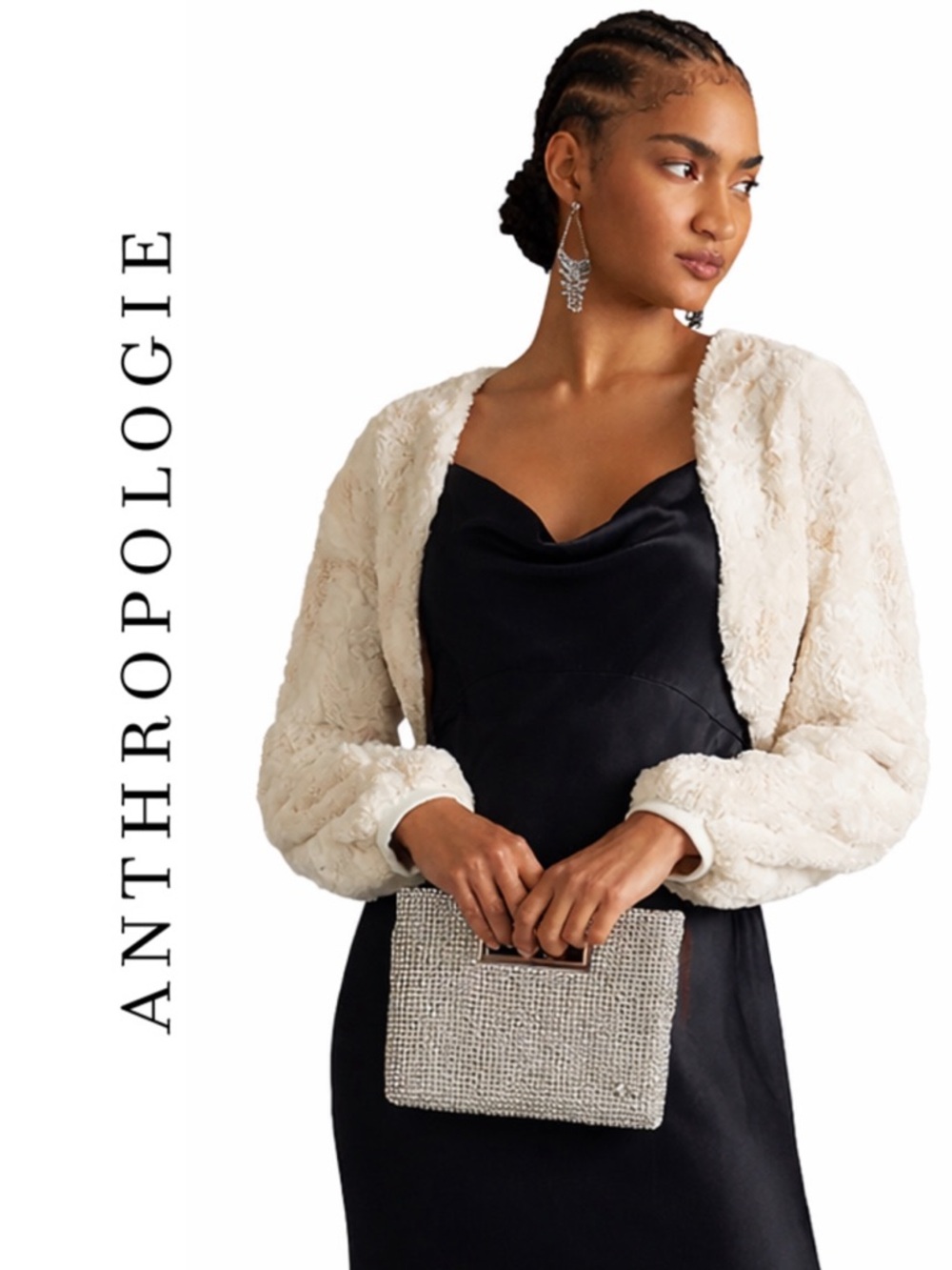 Anthropologie Maeve Faux Fur Shrug